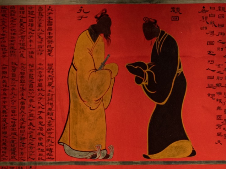 听文物讲故事|最早的孔子像出现在2000多年前的一件家具上